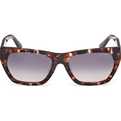 Guess Geometric Sunglasses In Brown