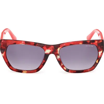 Guess Geometric Sunglasses In Red