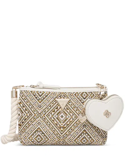 Guess Kids' Geometric-pattern Rope-strap Shoulder Bag In Neutral
