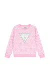 Guess Geometric-pattern Sweatshirt In Pink