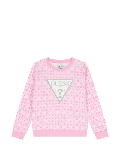 Guess Kids' Geometric-pattern Sweatshirt In Pink
