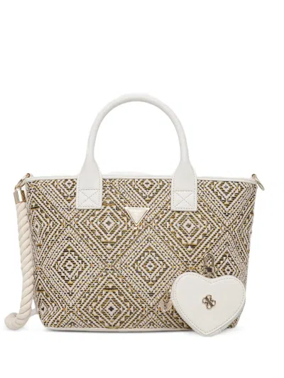 Guess Kids' Geometric-patterned Heart-pouch Tote Bag In Multi