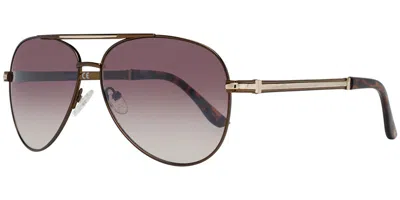 Guess Gf0173 48f Men's Sunglasses Brown Size 61 In Gold