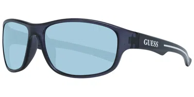 Guess Gf0210 92v Women's Sunglasses Grey Size 62 In Blue