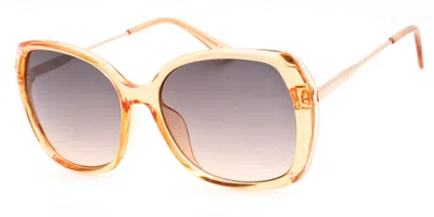 Guess Gf0396 57b Women's Sunglasses Brown Size 57 In Metallic