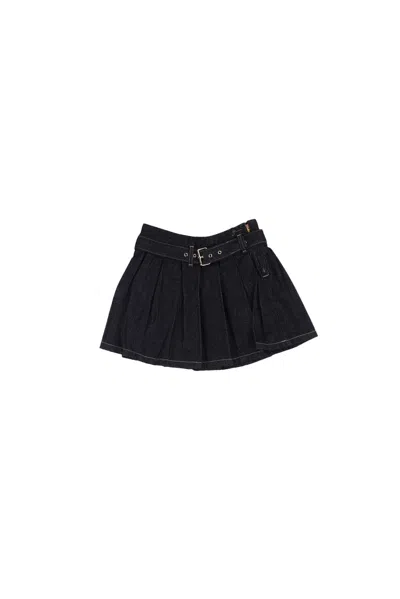 Guess Kids'  Girl Skirt J6rd09d5d90 Rlux Lurex Denim Skirt Denim In Black