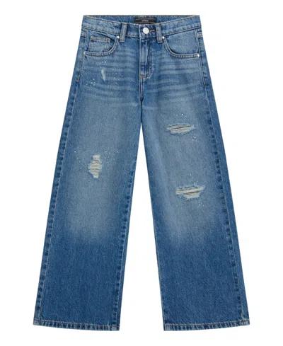 Guess Kids' Girls 7-16 90s Fit Distressed Detail Jeans In Blue