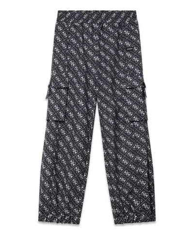 Guess Kids' Girls 7-16 All-over Print Cargo Pants In Black