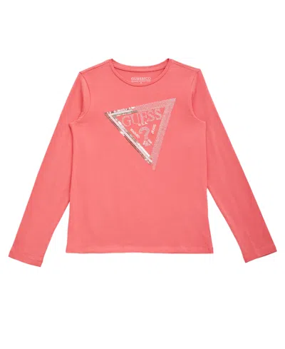 Guess Kids' Girls 7-16 Long Sleeve Round Neck T-shirt In Pattern