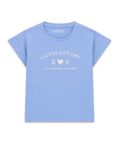 Guess Kids' Girls' 7-16 Midi Length Short-sleeve T-shirt In Pink