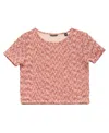Guess Girls 7-16 Mini Me Style Pleated Short Sleeve Top In Red