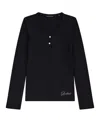 Guess Girls 7-16 Mini Me Style Stretch Rib Long Sleeve T-shirt In Black