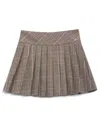 Guess Pleated Tartan-pattern Skirt In Brown