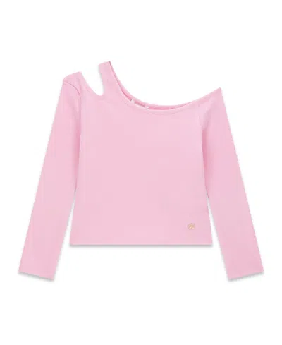 Guess Kids' Girls 7-16 Ribbed Long-sleeve Top In Pink