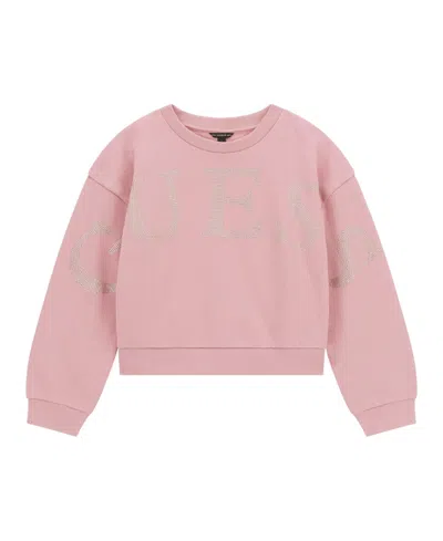 Guess Kids' Girls 7-16 Round Neck Oversize Active Sweatshirt In Pink