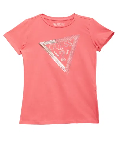 Guess Kids' Girls 7-16 Short Sleeve Round Neck T-shirt In Pattern