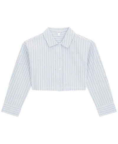 Guess Kids' Girls' 7-16 Long-sleeve Shirt In Blue