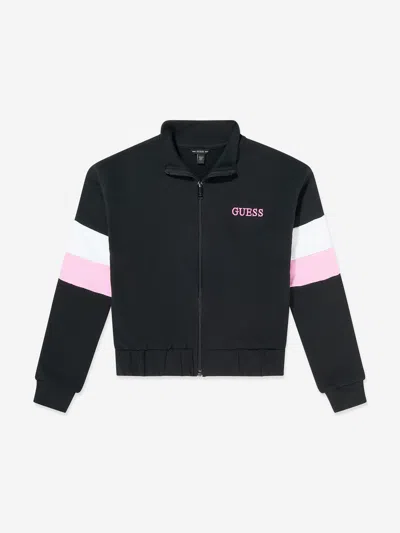 Guess Kids'  Girls Active Zip Up Top In Black