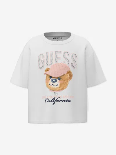 Guess Babies'  Girls Bear Logo T-shirt In Gray