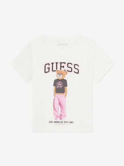 Guess Babies'  Girls Bear Logo T-shirt In White