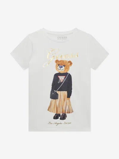 Guess Babies' Girls Bear T-shirt In White