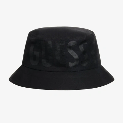 Guess Kids' Girls Black Logo Bucket Hat