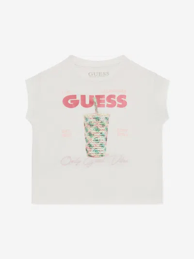 Guess Babies' Girls Camera Print T-shirt In White