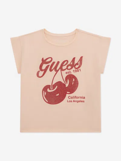 Guess Babies' Girls Cherry Midi T-shirt In Pink