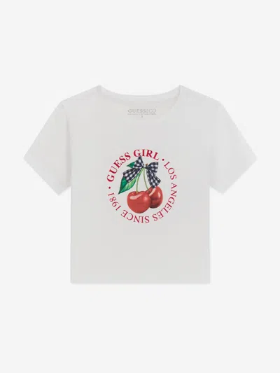Guess Babies'  Girls Cropped Cherry T-shirt In White