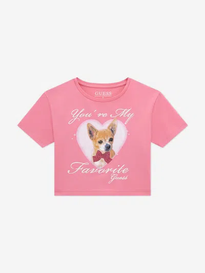 Guess Babies' Girls Cropped T-shirt In Pink