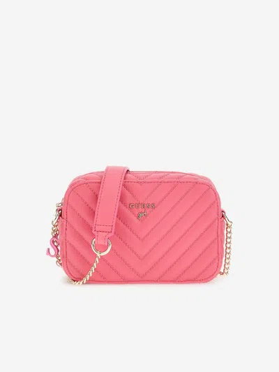 Guess Kids' Chevron-quilted Shoulder Bag In Pink