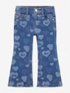 Guess Girls Denim Flared Heart Jeans In Blue
