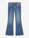 Guess Girls Denim Flared Jeans With Rhinestones In Blue