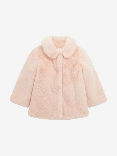 Guess Kids' Girls Faux Fur Jacket In Pink