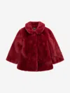 Guess Girls Faux Fur Jacket In Red