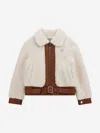 Guess Girls Faux Fur Jacket In White