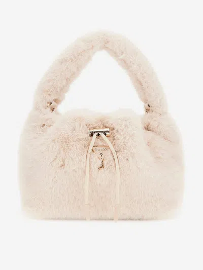Guess Kids' Girls Faux Fur Shoulder Bag In White