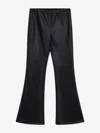 Guess Girls Faux Leather Wide Fit Leggings In Black