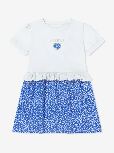 Guess Babies'  Girls Floral Jersey Dress In Blue
