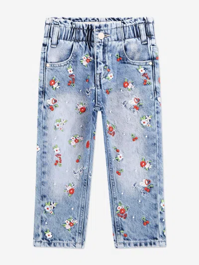 Guess Kids' Girls Floral Paperbag Jeans