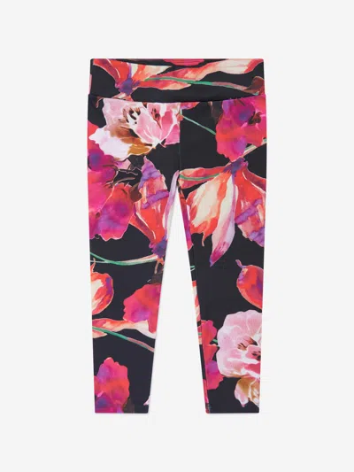 Guess Kids' Girls Floral Print Leggings In Pink