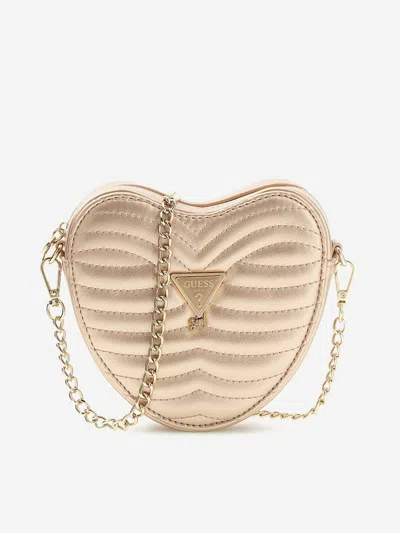 Guess Kids'  Girls Heart Crossbody Bag In Gold