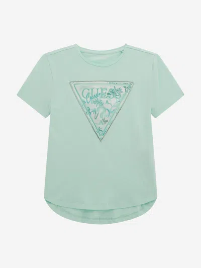 Guess Babies' Girls High Low T-shirt In Green