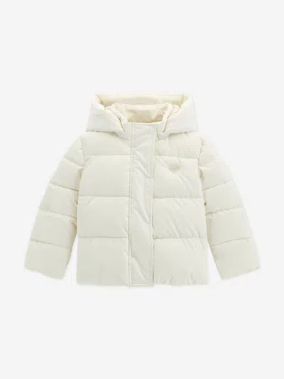 Guess Kids' Girls Hooded Puffer Jacket In White