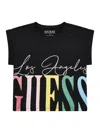 Guess Girls L.a Logo T-shirt In Black