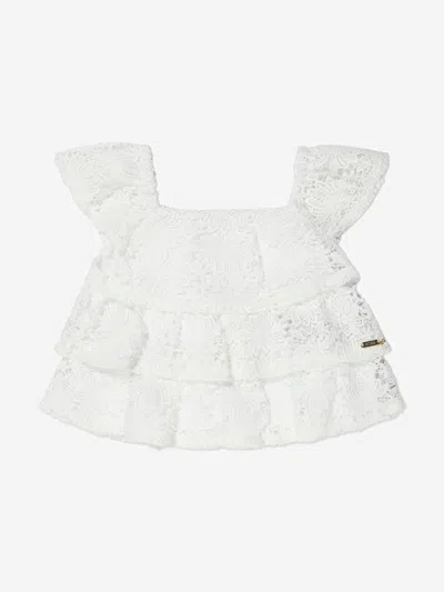 Guess Kids' Girls Lace Ruffle Top In White