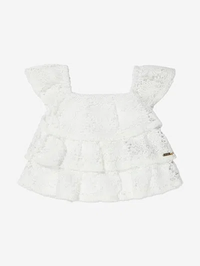 Guess Babies' Girls Lace Ruffle Top In White