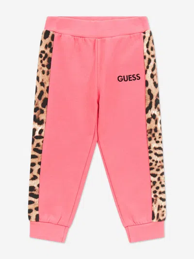 Guess Babies'  Girls Leopard Trim Joggers In Pink