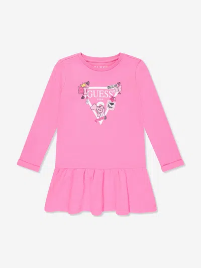 Guess Babies' Girls Logo Jersey Dress In Pink