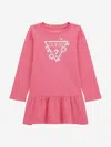 Guess Girls Logo Jersey Dress In Pink